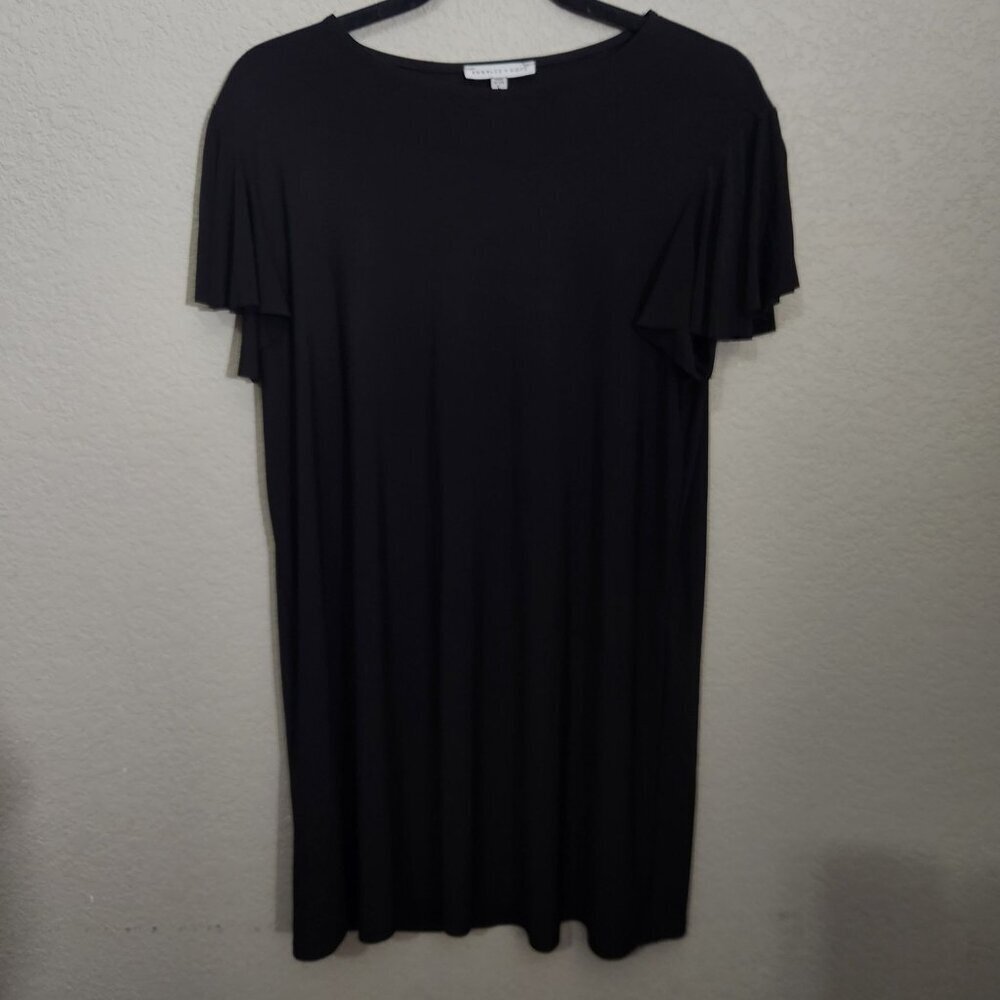 Annalee + Hope Black Flutter Sleeve Dress L Made In USA